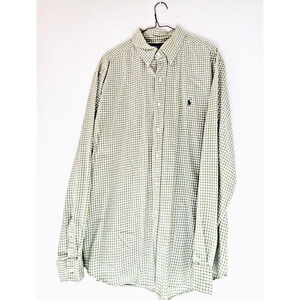 Ralph Lauren Shirt Men XL Blue White check Button Up and button down collar